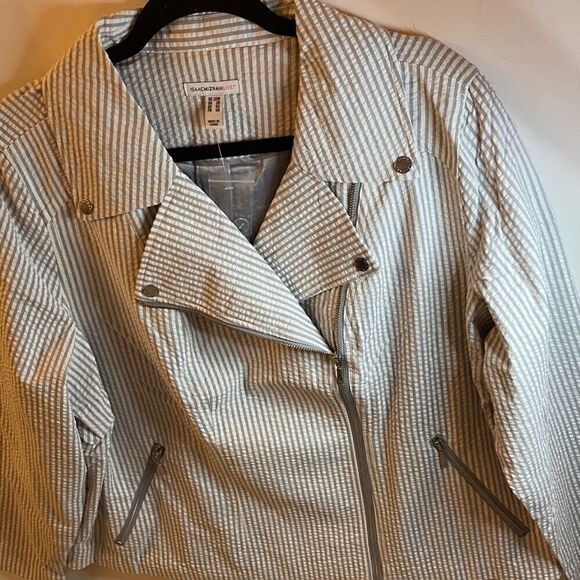 Isaac Mizrahi fashionable motorcycle jacket 22 W - Picture 6 of 11